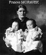 1903 Frances (Kamenik) Moravek 1849-1911 w/ grandsons : Emil "Peck" PEROUTEK + Emil "Hap" MATOUSEK