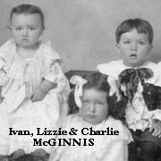 Ivan, Lizzie & Charles McGINNIS, Esbon, Jewell Co. KS circa 1903 