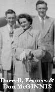 Darrell, Frances (LORENCE) & Don McGINNIS circa 1950
